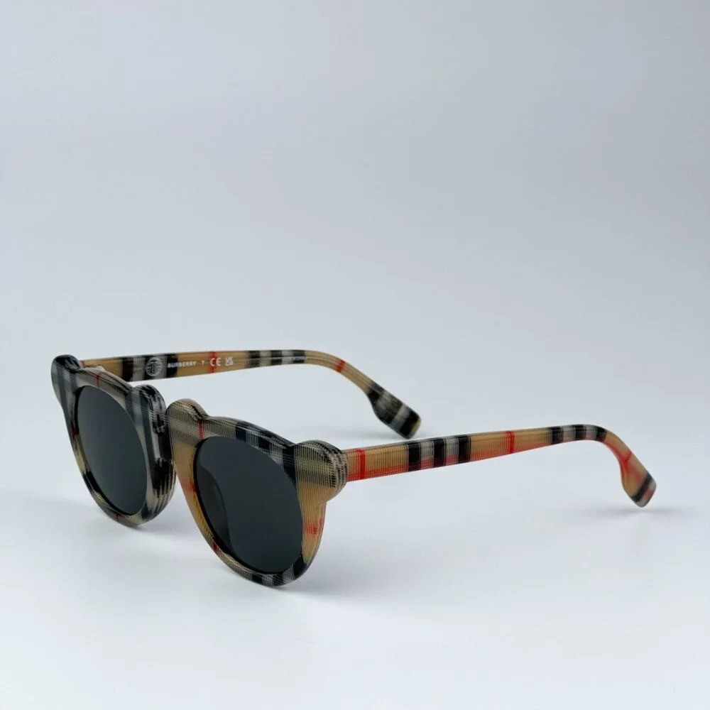 Burberry JB4355 KIDS 377887 BRAND NEW Sunglasses Vintage Check Grey Round Unisex